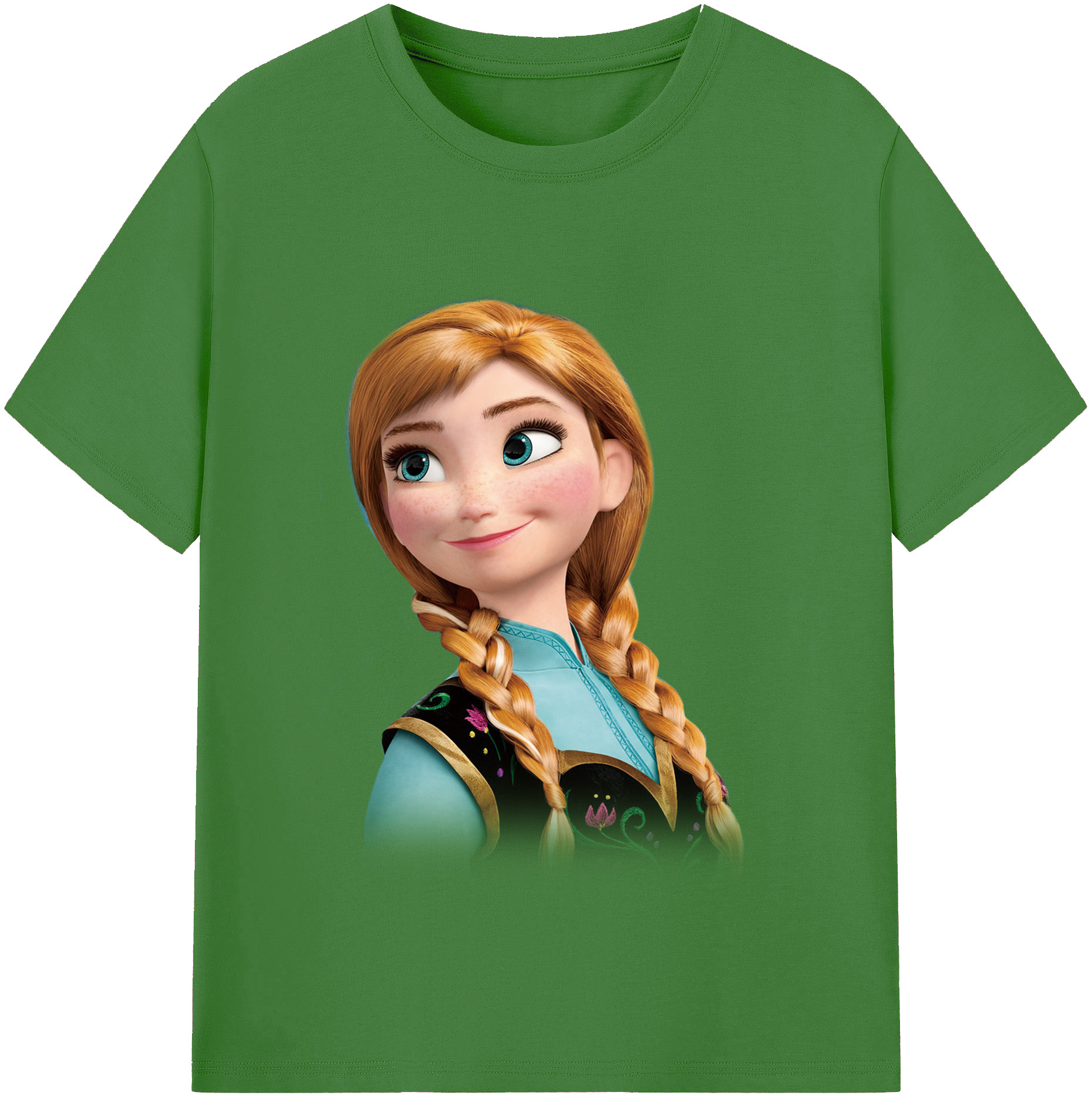 （画像用） アナと雪の女王 アンナ エルサ Frozen Anna Elsa レディースカジュアルプリントTシャツ（綿100％）